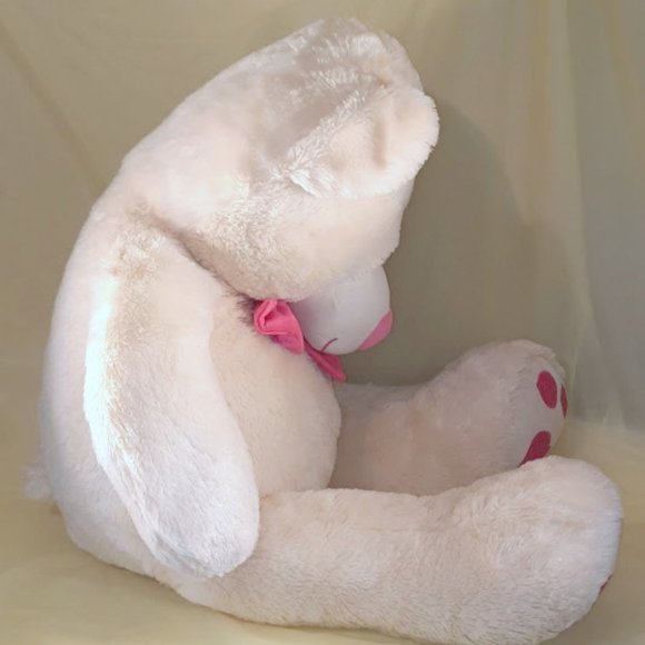 BEST MADE TOYS HUGE LARGE CREAM & PINK BEAR - Picture 5 of 8
